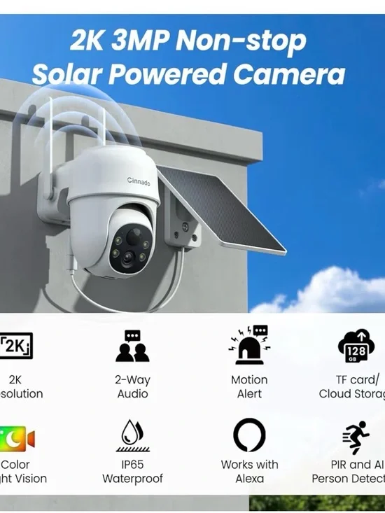 Cinnado Brand White Outdoor Security Camera Dome - Wireless Two-Pack - Picture 7 of 14